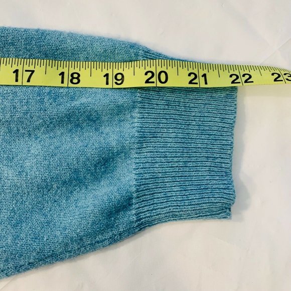 J Crew Cotton Cashmere Blend Knit Sweater V Neck Long Sleeve Light Blue L #86055 - Picture 11 of 12